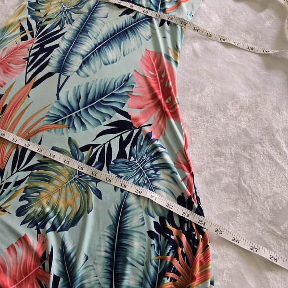 Venus Tropical Palm Tree Monstera Leaf Sun Dress XS - Picture 8 of 9